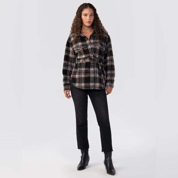 NEW SANCTUARY shay shacket in essex plaid  jacket, coat size XXL - Picture 3 of 11